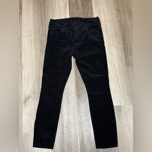 MOTHER Black Ankle-Length Corduroy Pants
